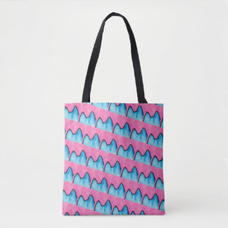 Pop Art PussyCat Allover Print Pink Tote Bag