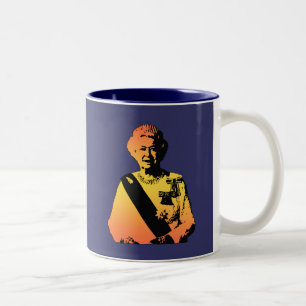 Pop Art Queen Elizabeth Two-Tone Coffee Mug