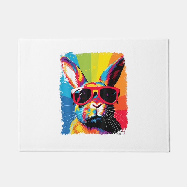 Pop Art Rabbit  Doormat (Front)