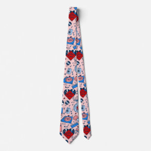 pop art record music lover vintage heart pink tie