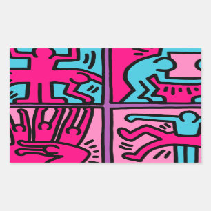 pop art rectangular sticker