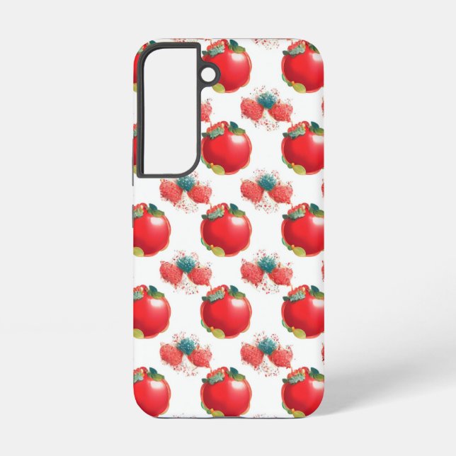 Pop Art Red Apple and Strawberry Phone Case (Back)