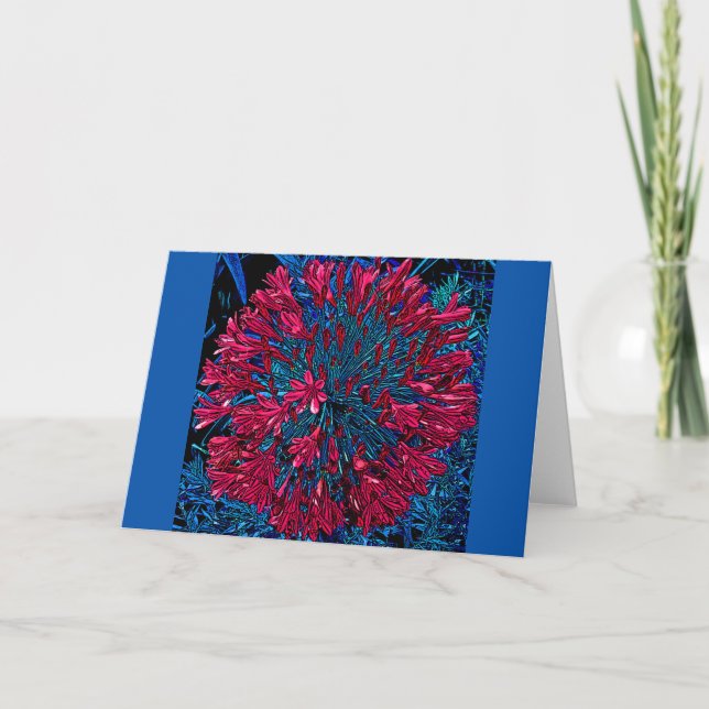 Pop-Art Red Flower Ball Card (Front)