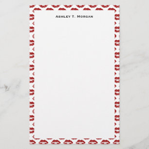 Pop Art: Red Lipstick Kisses Stationery