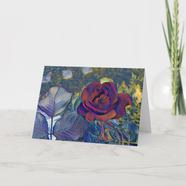 Pop Art Red Rose Card (Front)