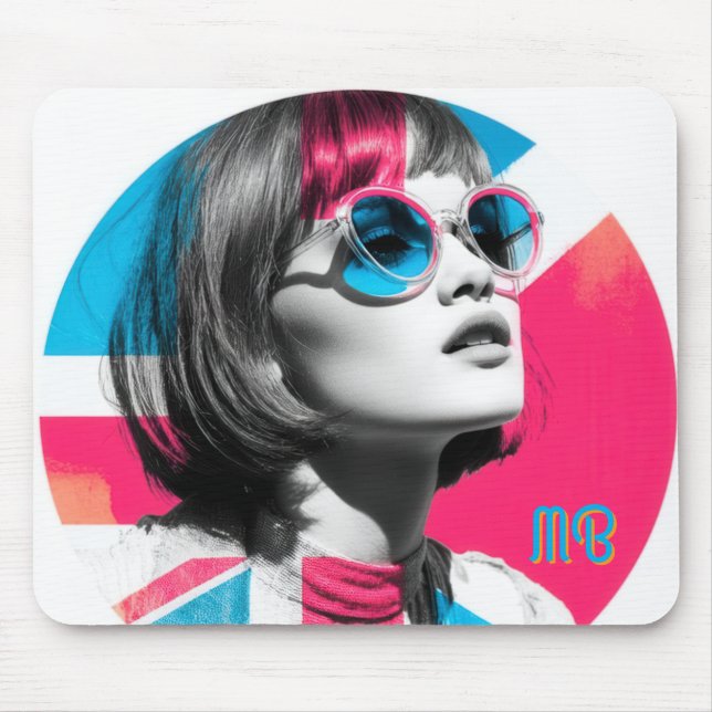 Pop Art Retro Chic Girl  Mouse Pad (Front)