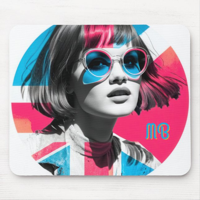 Pop Art Retro Chic Girl  Mouse Pad (Front)