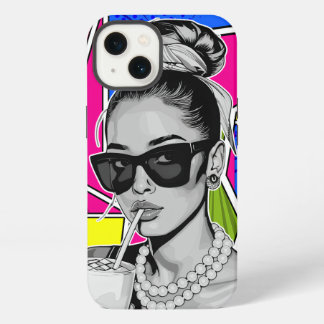 Pop Art Retrô Mulher Fashion Preto e Branco iPhone 13 Case
