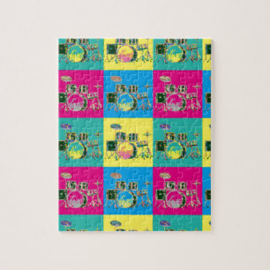 Pop Art Retro Music Drum Jigsaw Puzzle