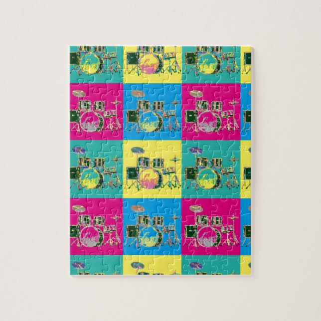 Pop Art Retro Music Drum Jigsaw Puzzle (Vertical)