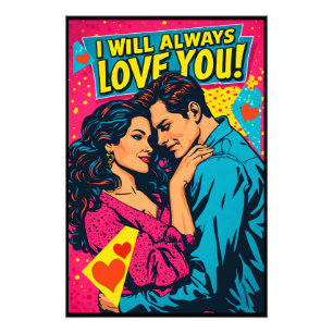 Pop Art Retro Romance Comics Colourful Romantic Photo Print