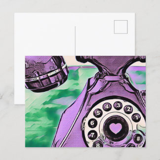 Pop Art Retro Telephone Postcard