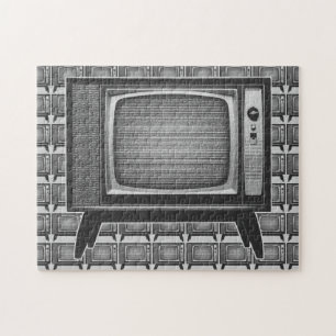 Pop Art Retro Television Set Jigsaw Puzzle
