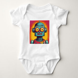 Pop Art Robot Baby Bodysuit