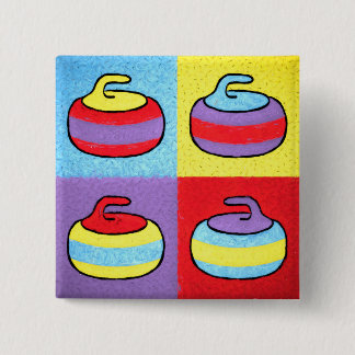Pop Art Rocks Curling Design 15 Cm Square Badge