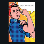 Pop Art Rosie the Riveter We Can Do It! Polka Dots Poster<br><div class="desc">Happy birthday, Rosie the Riveter! In honor of J. Howard Miller's creation's 70th birthday, we've reimagined the classic We Can Do It! poster as if Roy Lichtenstein painted it in the 1960s. This vibrant version features the classic Ben-Day dots that Lichtenstein made famous in his works such as "Drowning Girl"...</div>