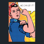 Pop Art Rosie the Riveter We Can Do It! Polka Dots Poster<br><div class="desc">Happy birthday, Rosie the Riveter! In honor of J. Howard Miller's creation's 70th birthday, we've reimagined the classic We Can Do It! poster as if Roy Lichtenstein painted it in the 1960s. This vibrant version features the classic Ben-Day dots that Lichtenstein made famous in his works such as "Drowning Girl"...</div>