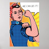 Pop Art Rosie the Riveter We Can Do It! Polka Dots