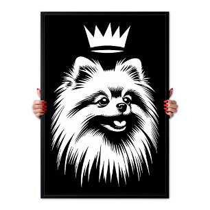 Pop Art Royal Pomeranian With A Crown Poster