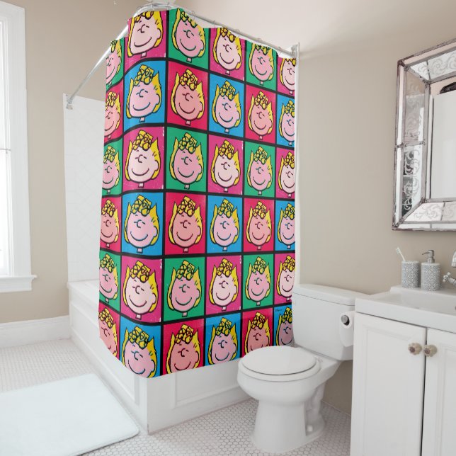 Pop Art Sally | Mod for You Pattern Shower Curtain (In Situ)