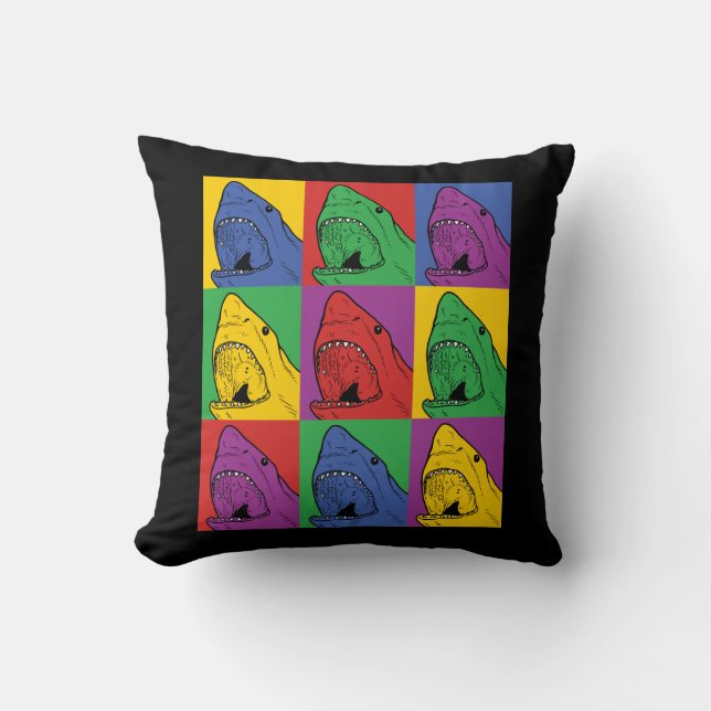 Pop Art Shark Cushion (Front)
