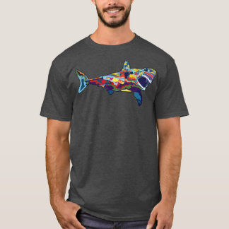 Pop Art Shark Design T-Shirt