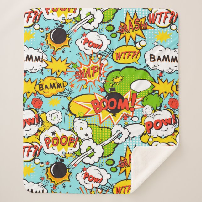 Pop Art Sherpa Blanket (Front)