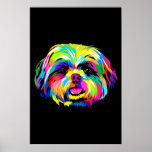 Pop Art Shih Tzu Dog Lovers Poster<br><div class="desc">Pop Art Shih Tzu Dog Lovers 
Best gift idea for dog lovers.
With a funny design,  this will be a great gift for relatives,  
friends,  colleagues,  neighbors or yourself.
A version specially designed for dog owners.</div>