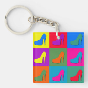 Pop art shoes key ring