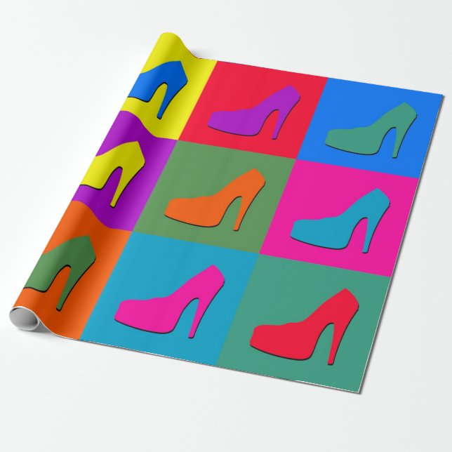 Pop art shoes wrapping paper (Unrolled)