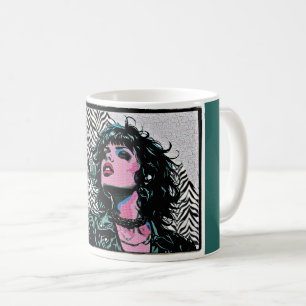 Pop Art Singer Halftone Punk Rocker Music Lovers Coffee Mug