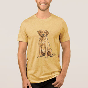 Pop Art Sitting Yellow Labrador Dog Tri-Blend Shirt