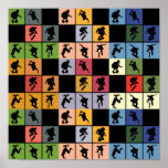 Pop Art Skateboarders Collage Poster<br><div class="desc">Pop art skateboarders collage.</div>