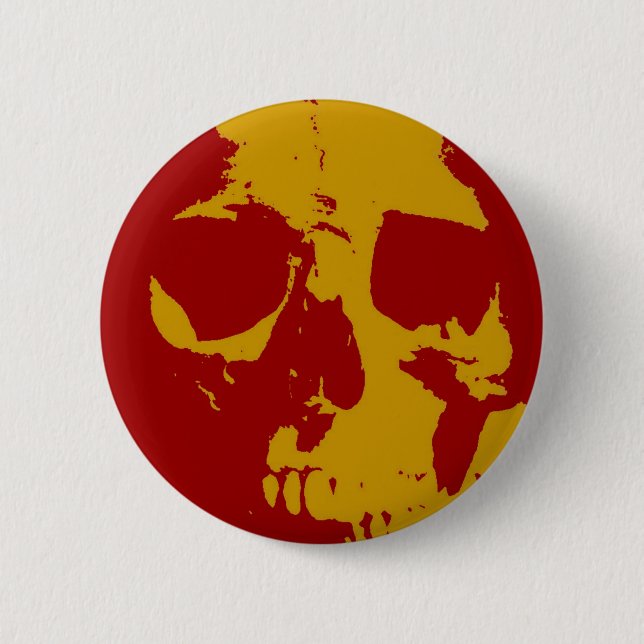 Pop Art Skull 6 Cm Round Badge (Front)