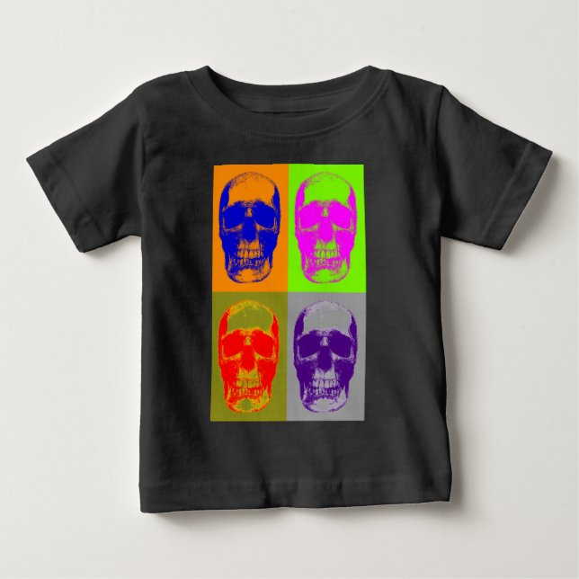 Pop Art Skull Baby T-Shirt (Front)