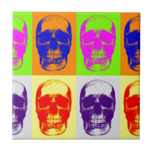 Pop Art Skull Ceramic Tile