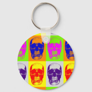 Pop Art Skull Key Ring