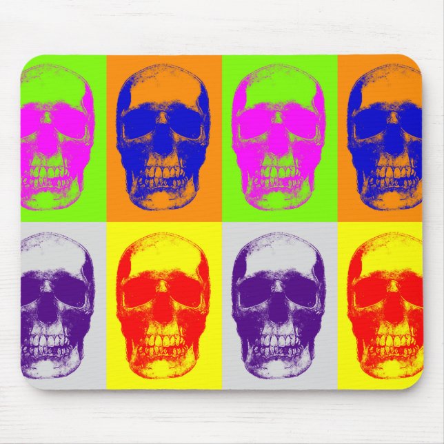 Pop Art Skull Mouse Pad (Front)