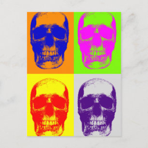 Pop Art Skull Postcard