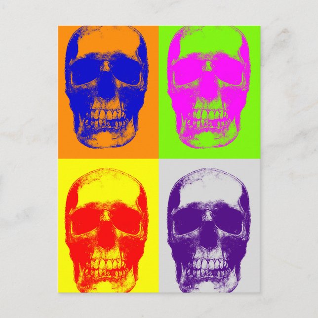 Pop Art Skull Postcard (Front)