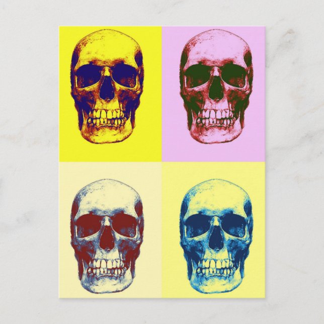 Pop Art Skull Postcard (Front)