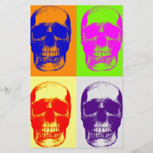 Pop Art Skull Stationery (Front)