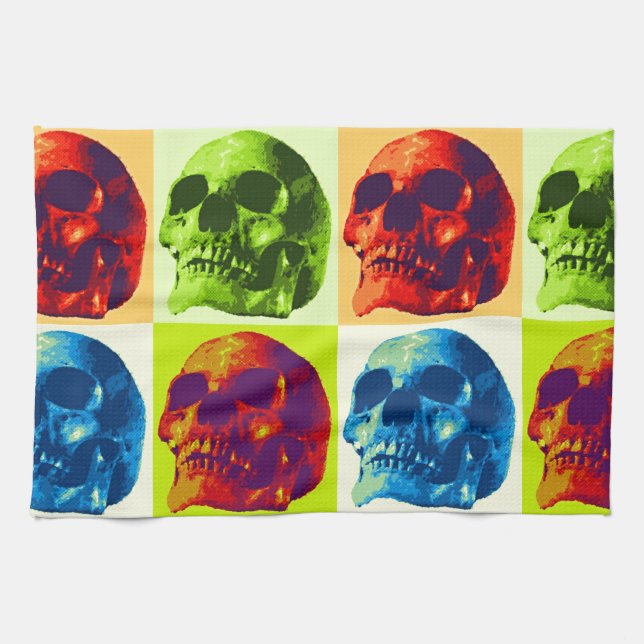 Pop Art Skull Tea Towel (Horizontal)