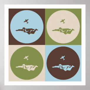 Pop Art Skydiving Poster