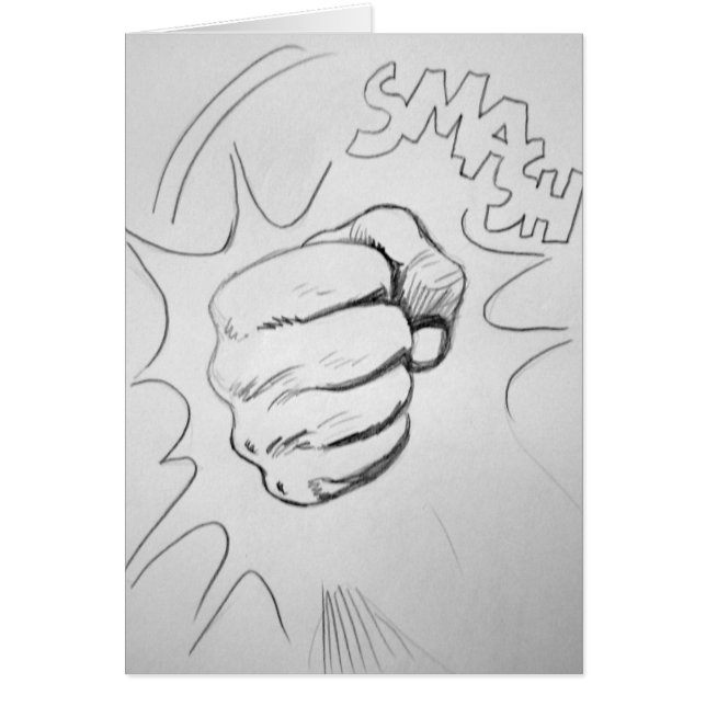 Pop Art Smash Punch Pencil Sketch (Front)