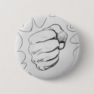 Pop Art Smash Punch Pencil Sketch 6 Cm Round Badge