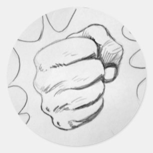 Pop Art Smash Punch Pencil Sketch Classic Round Sticker
