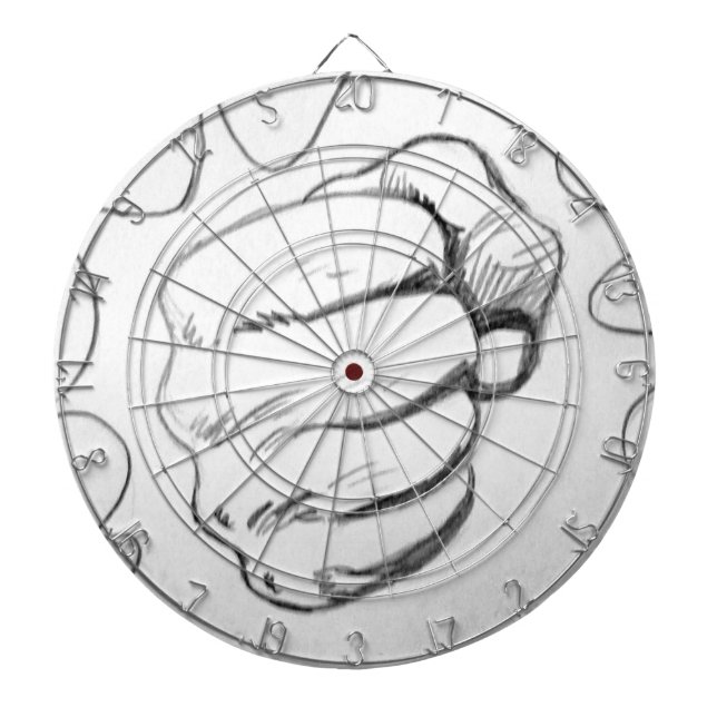 Pop Art Smash Punch Pencil Sketch Dartboard (Front)