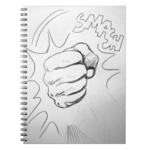 Pop Art Smash Punch Pencil Sketch Notebook