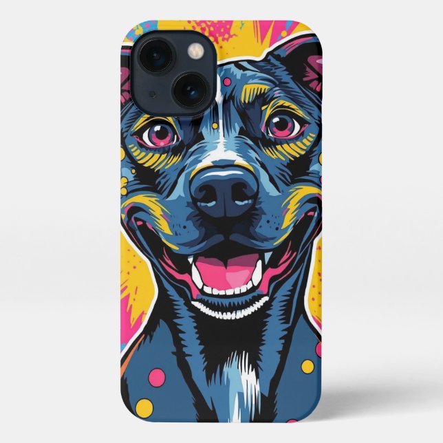 Pop Art Smile – The Power of a Happy Dog iPhone Case (Back)